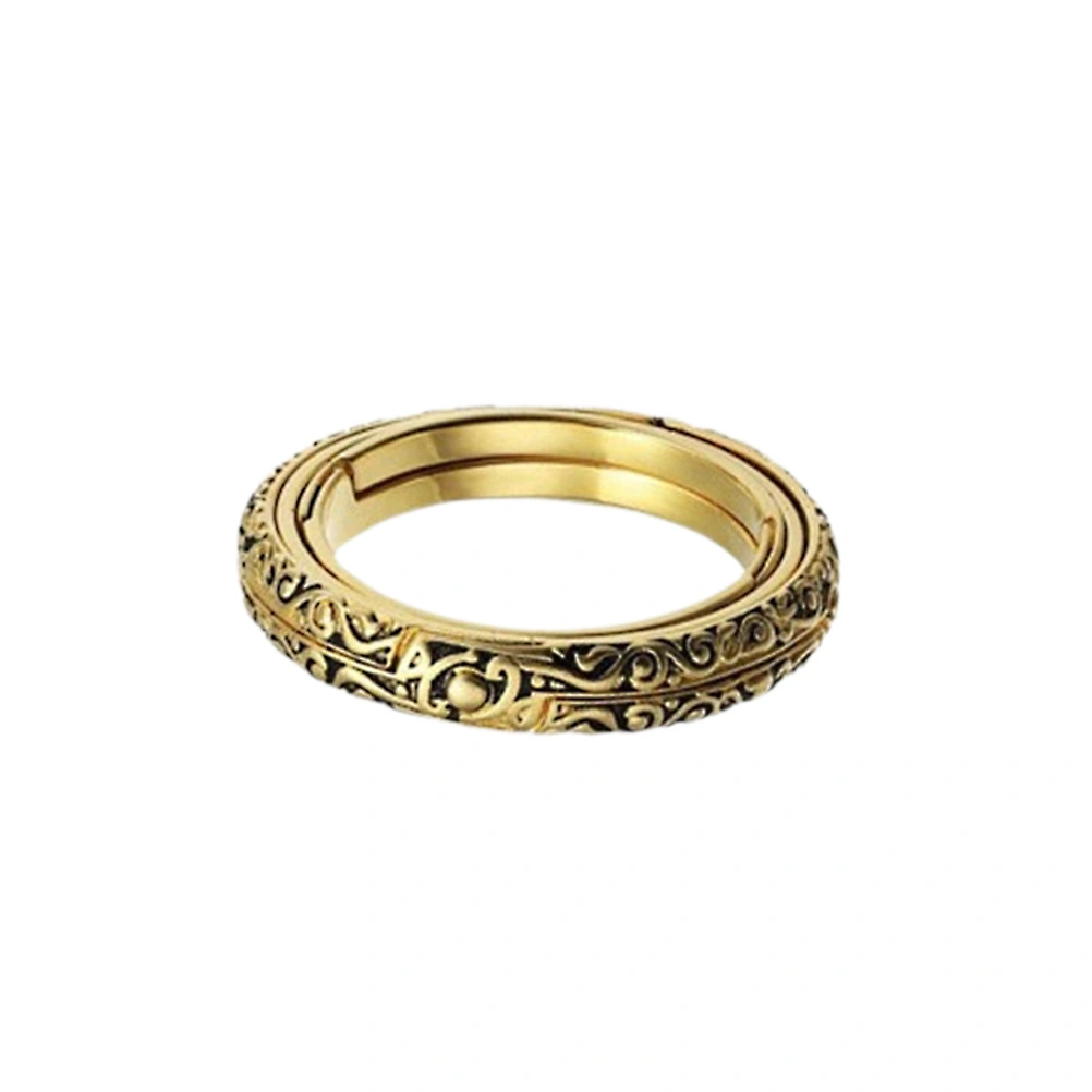 Retro Astronomical Sphere Ball Ring Foldable Cosmic Finger Ring Couple Lover Jewelry Gifts (Golden, NO.7)