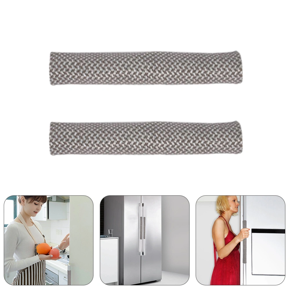 2pcs Refrigerator Door Handle Covers Washable Kitchen Appliance Handles Decors