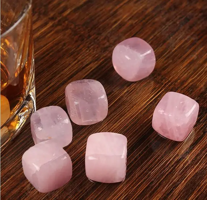 6 pcs Whiskey Quartz Stones Reusable Ice Cubes Quartz Stone Ice Cube for Drinks