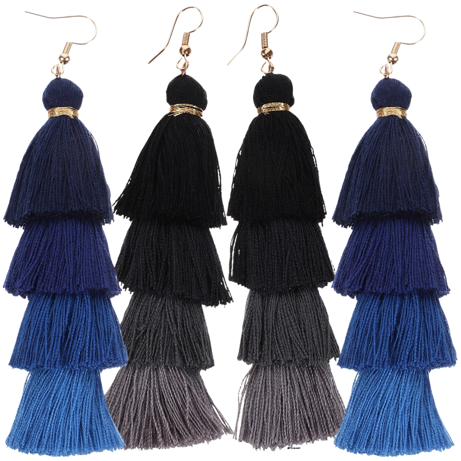 2 Pairs Drop Earrings Dangling Earrings Tassel Earrings Bohemian Earrings for Women