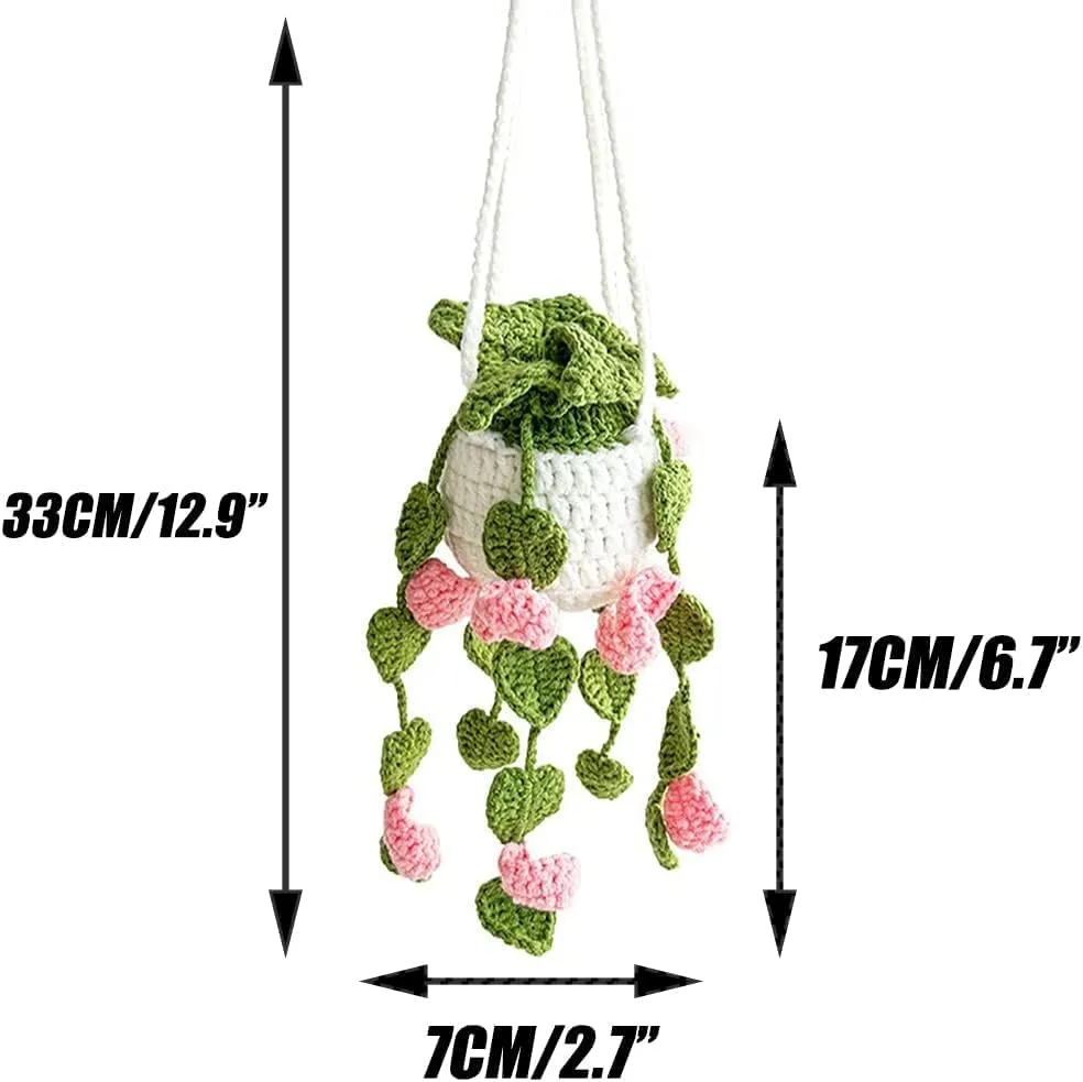 Crochet Plant Decor Crochet Plant for Car Crochet Hanging Plant Crochet Hanging Basket