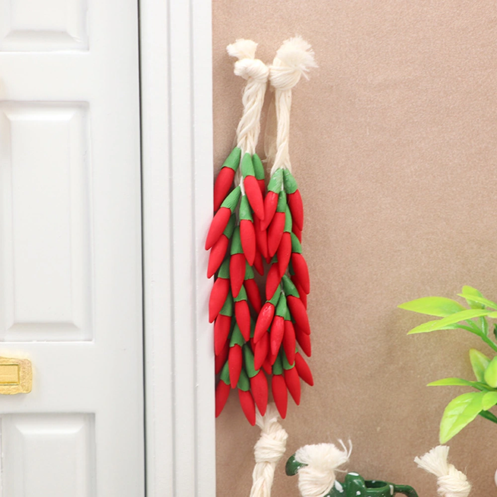 5 Strings of Lifelike Chili Props Adornments False Chili Props Artificial Vegetables Decors