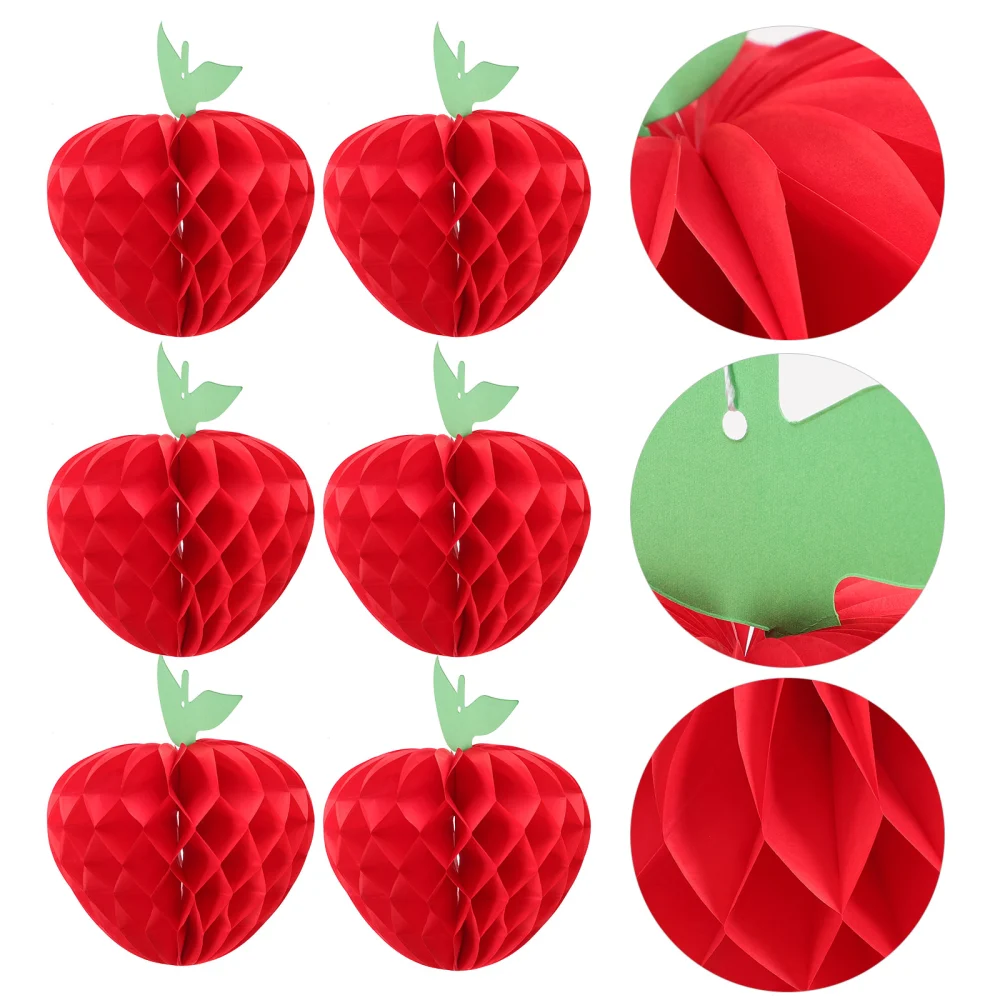 6pcs Apple Honeycomb Centerpiece Decorations School Decorations Apple Honeycomb Garland