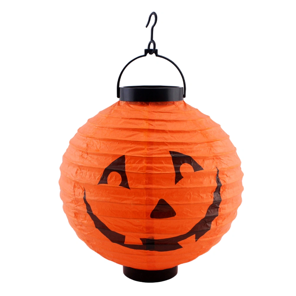 3pcs Halloween Paper Lantern Jack-O-Lantern Pumpkin LED Lantern Light for Indoor Outdoor Halloween Party Decor (Orange)