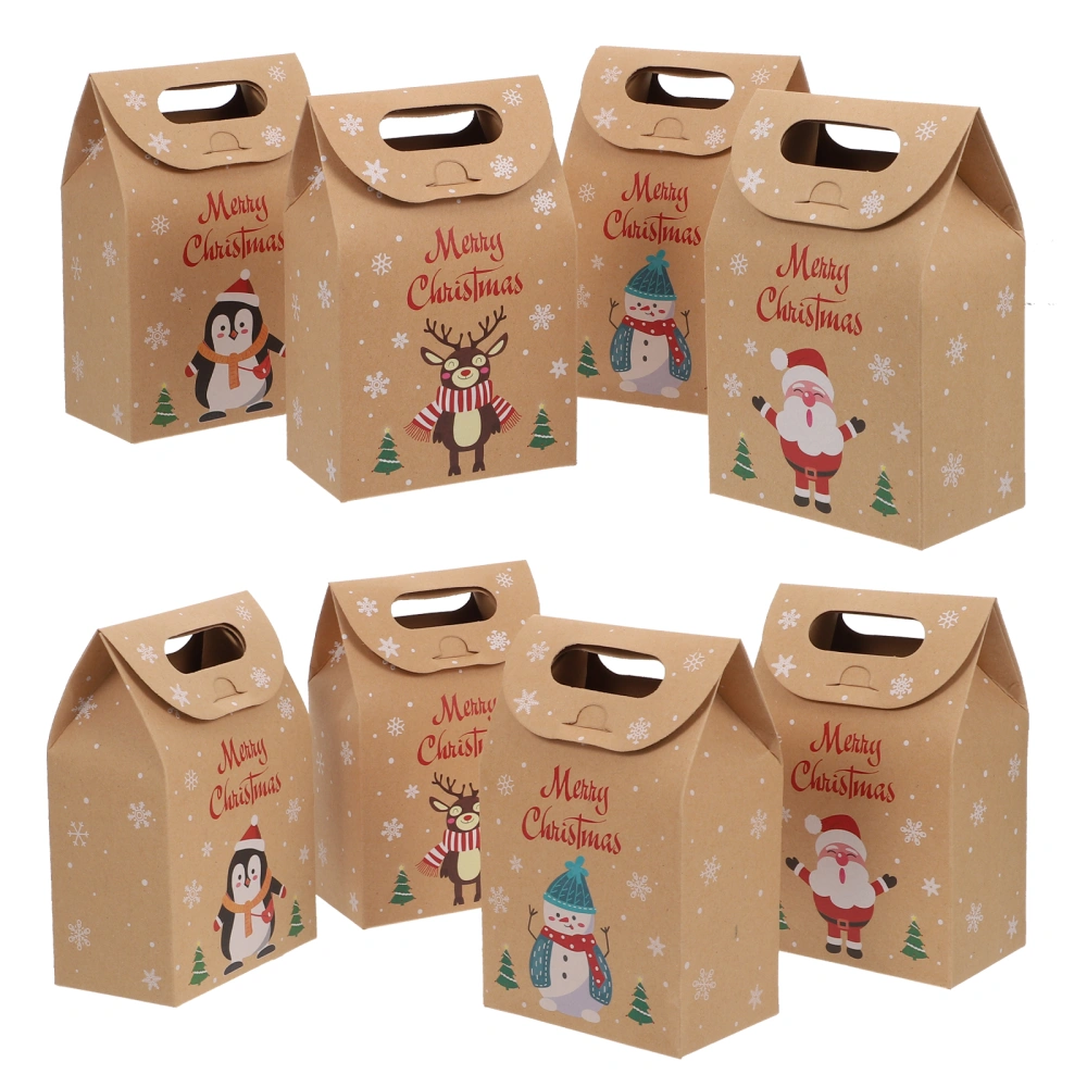 24Pcs Christmas Candy Pouch Kraft Paper Candy Bag Creative Gift Portable Bags