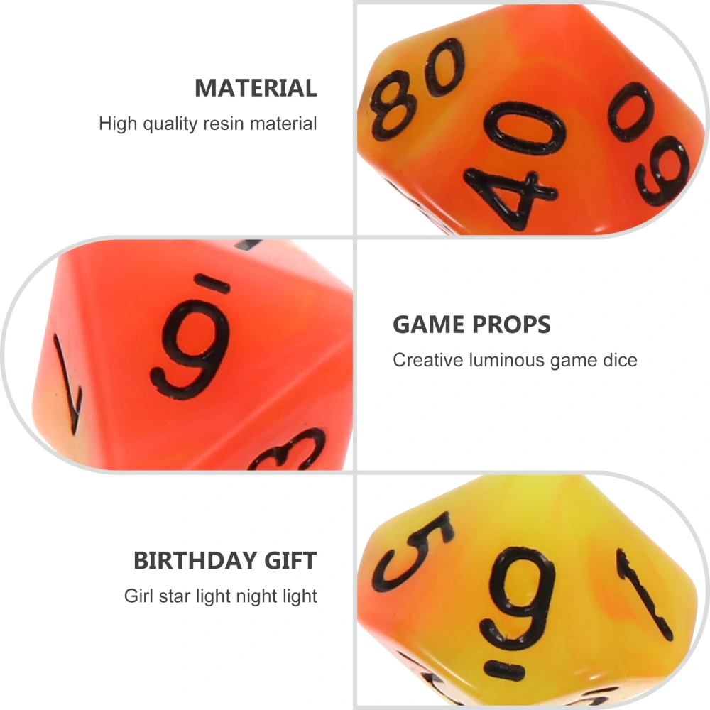 7PCS Two-color Luminous Multi-sided Dice Creative Party Game Dice Supply