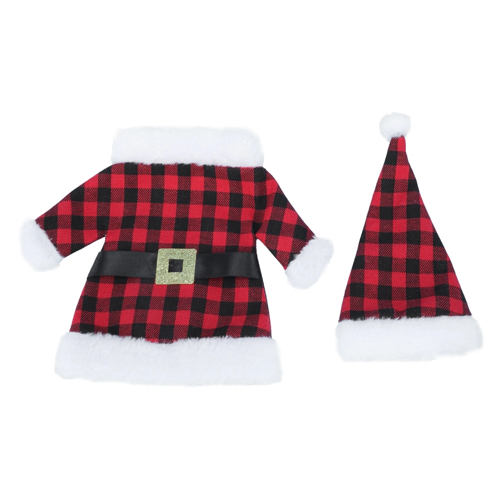 2 Sets of Xmas Decors Red Black Plaid Wine Bottle Covers Red Wine Bottle Covers