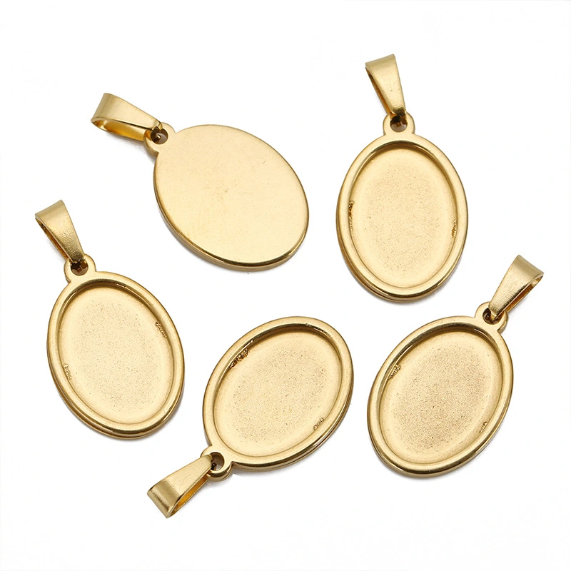 5Pcs Pendant Trays Bezel Pendant Stainless Steel Tray Charms Jewelry Making Bezel Stainless Steel Trays