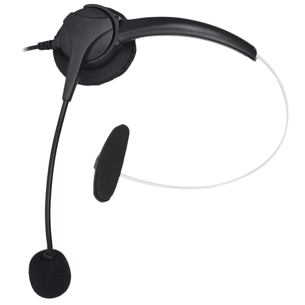 Wire Control Headphone Single Ear Headset with Microphone for Business (Black)