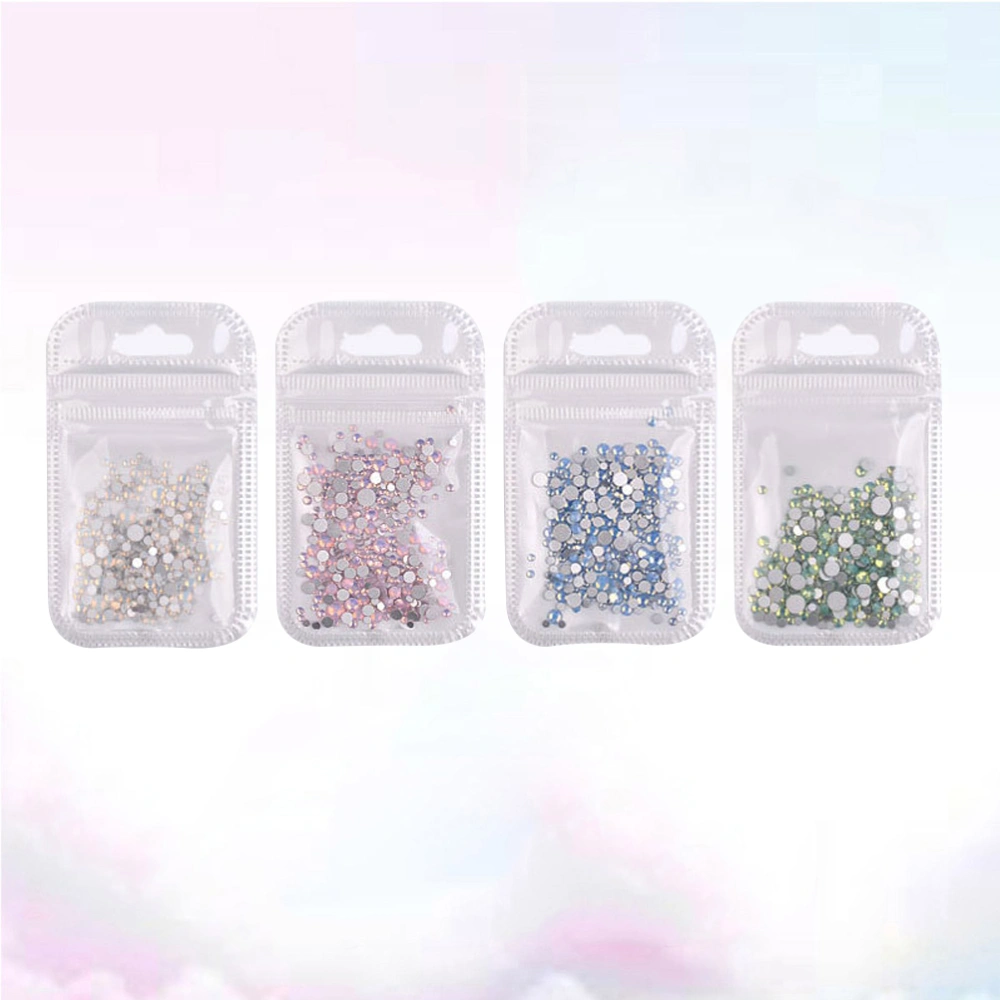 4pcs Manicure Glass Rhinestone Colorful Nail Accessories Rhinestone for Woman Lady Girl