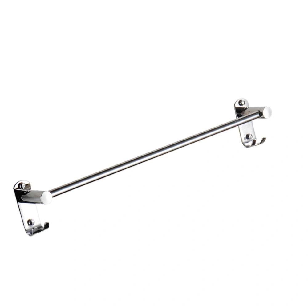 Stainless Steel Towel Bar Multifunction Towel Rack Clothes Hook Set Silver Towel Shelf Bathroom Hanging Accessories