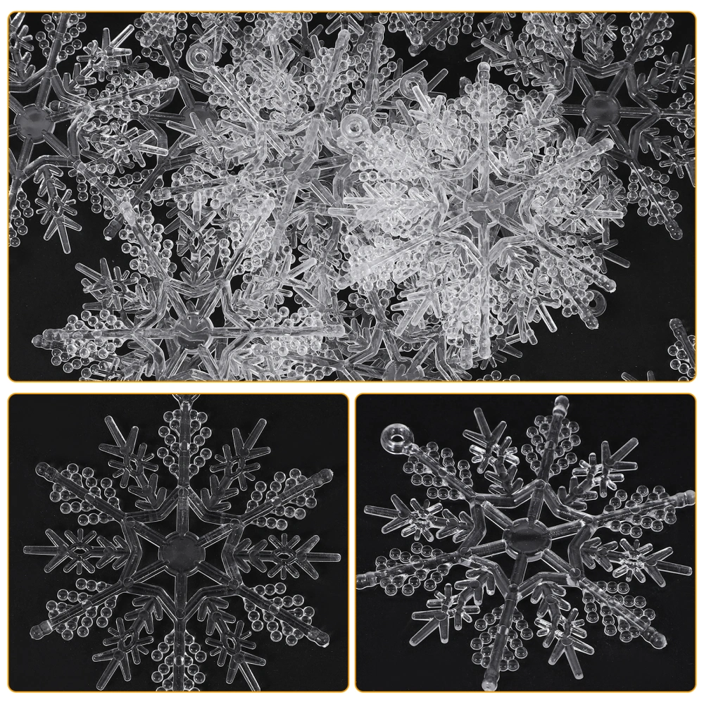 50pcs Christmas Tree Snowflake Decoration DIY Scene Snowflake Pendant Xmas Snowflake Decoration