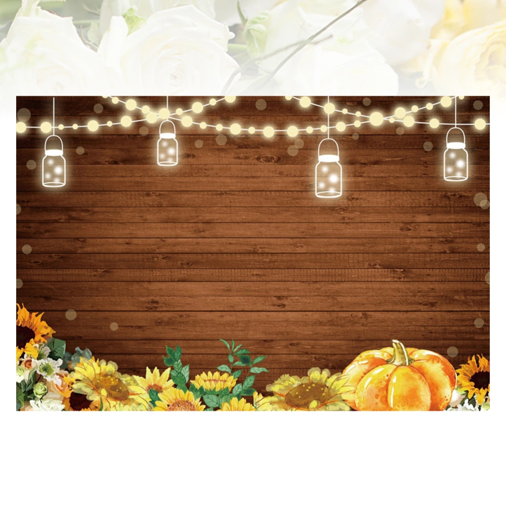 1PC 150x90cm Photography Backdrop Plank Flower Pumpkin Printed Photo Background Cloth for Halloween Autumn