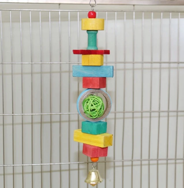 Bird Shredding Toy Bird Cage Hanging Toy Wooden Bird Chewing Toy Bird Gift Plaything