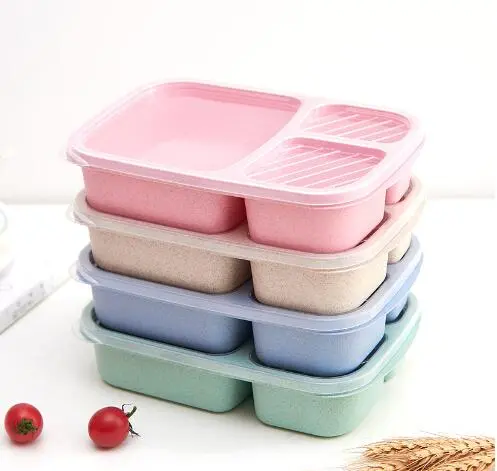 Reusable Bento Box Snack Food Container 3-compartment Lunch Food Container