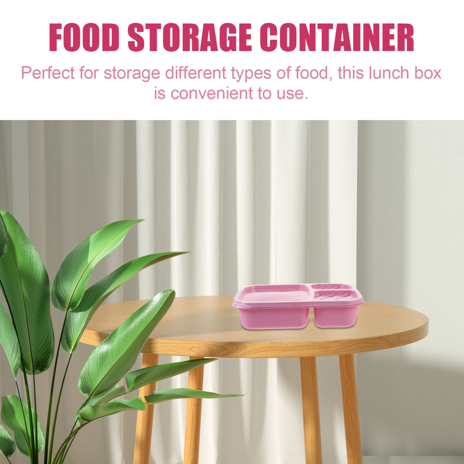 Reusable Bento Box Snack Food Container 3-compartment Lunch Food Container