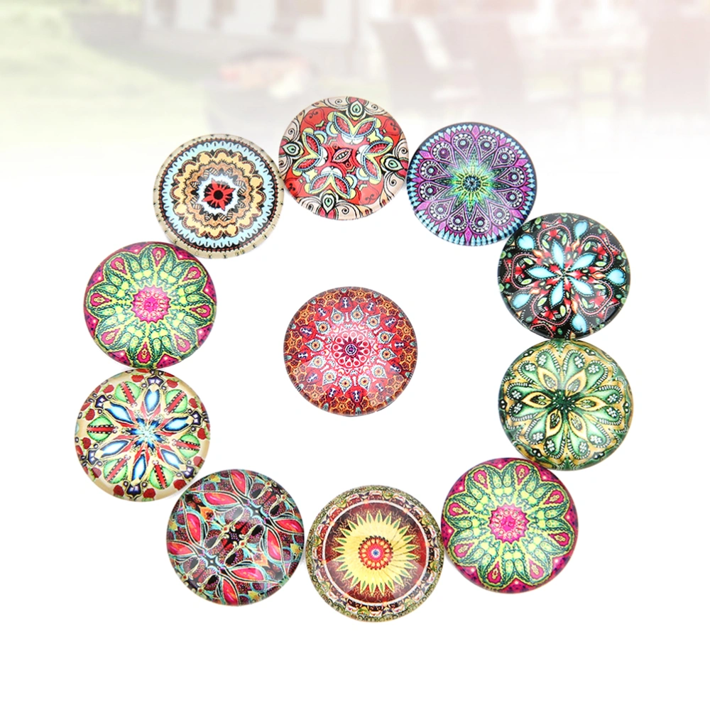 20PCS 18MM DIY Time Glass Patchs Round Colored Sunflower Patterns Glass Interface Creative DIY Sunflower Glass Patches Delicate Colored Sunflower Printed Glass Patches for DIY Crafts Making (Mixed Style)