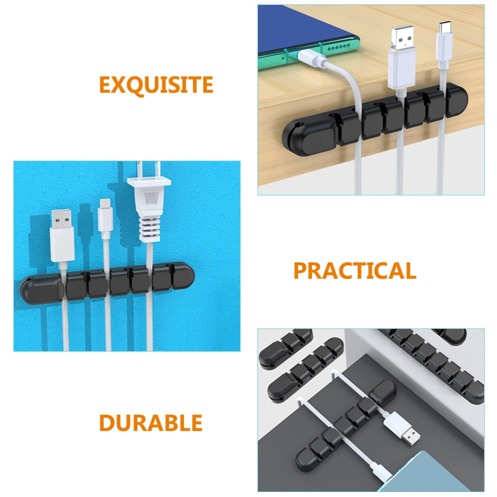 10pcs Cord Keeper Charging Cord Organizer Adhesive Cable Management Cable Holder Black