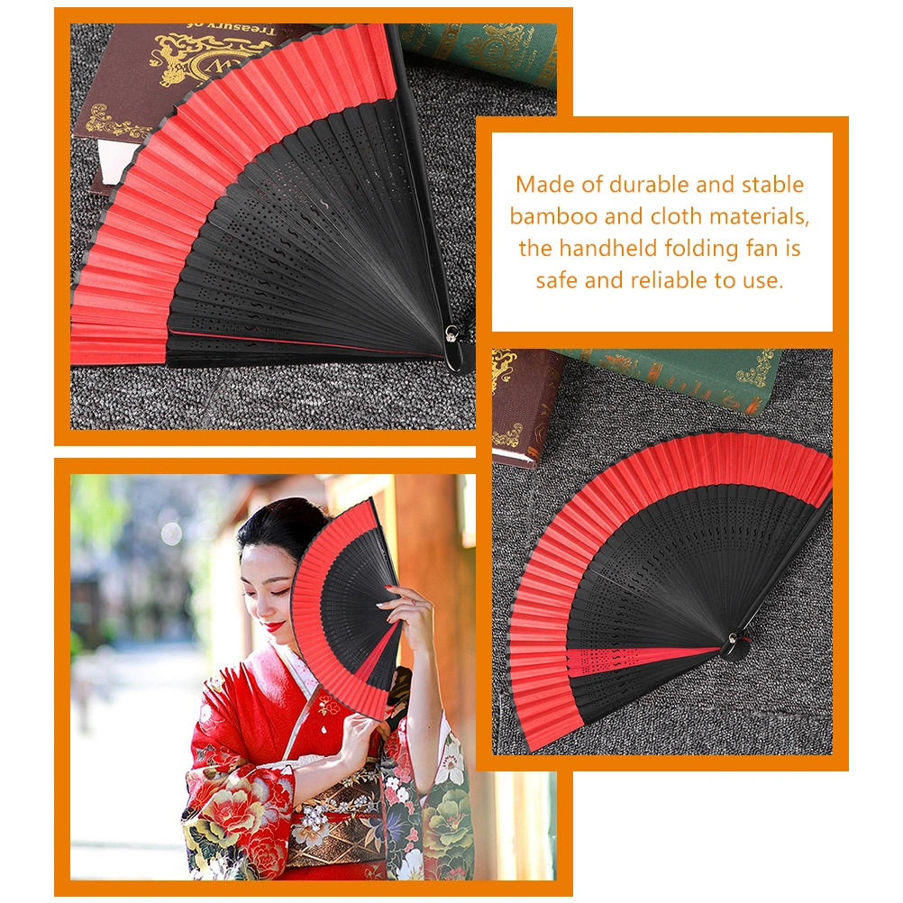 Vintage Cloth Fan Foldable Handheld Fan Chinese Style Hand Fan Bamboo Handheld Fan