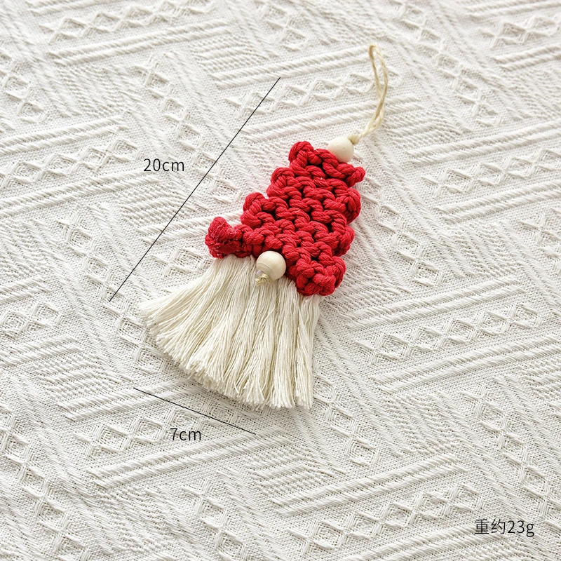 Xmas Hanging Ornament Cotton Rope Craft Hanging Decor Handmade Xmas Pendant