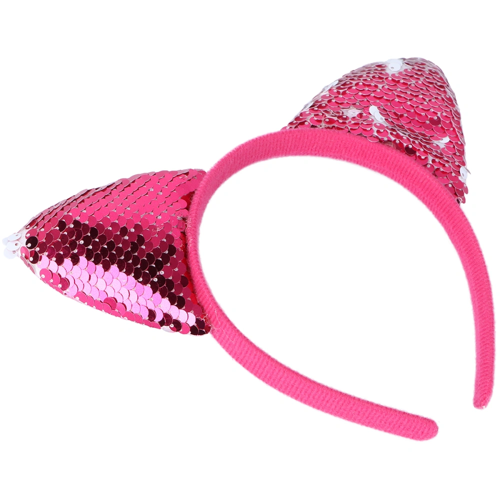 1Pc Cat Ears Headband Girls Hair Glittering Headdress for Halloween