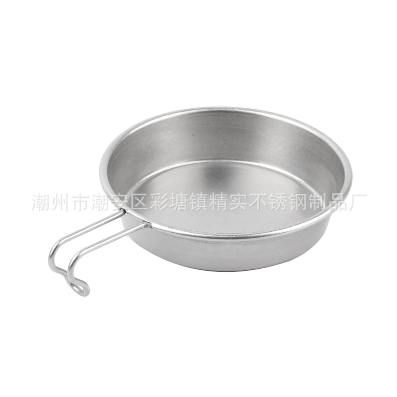 Stainless Steel Bowl Camping Kitchenware Camping Bowl with Handle Lightweight Camping Bowl