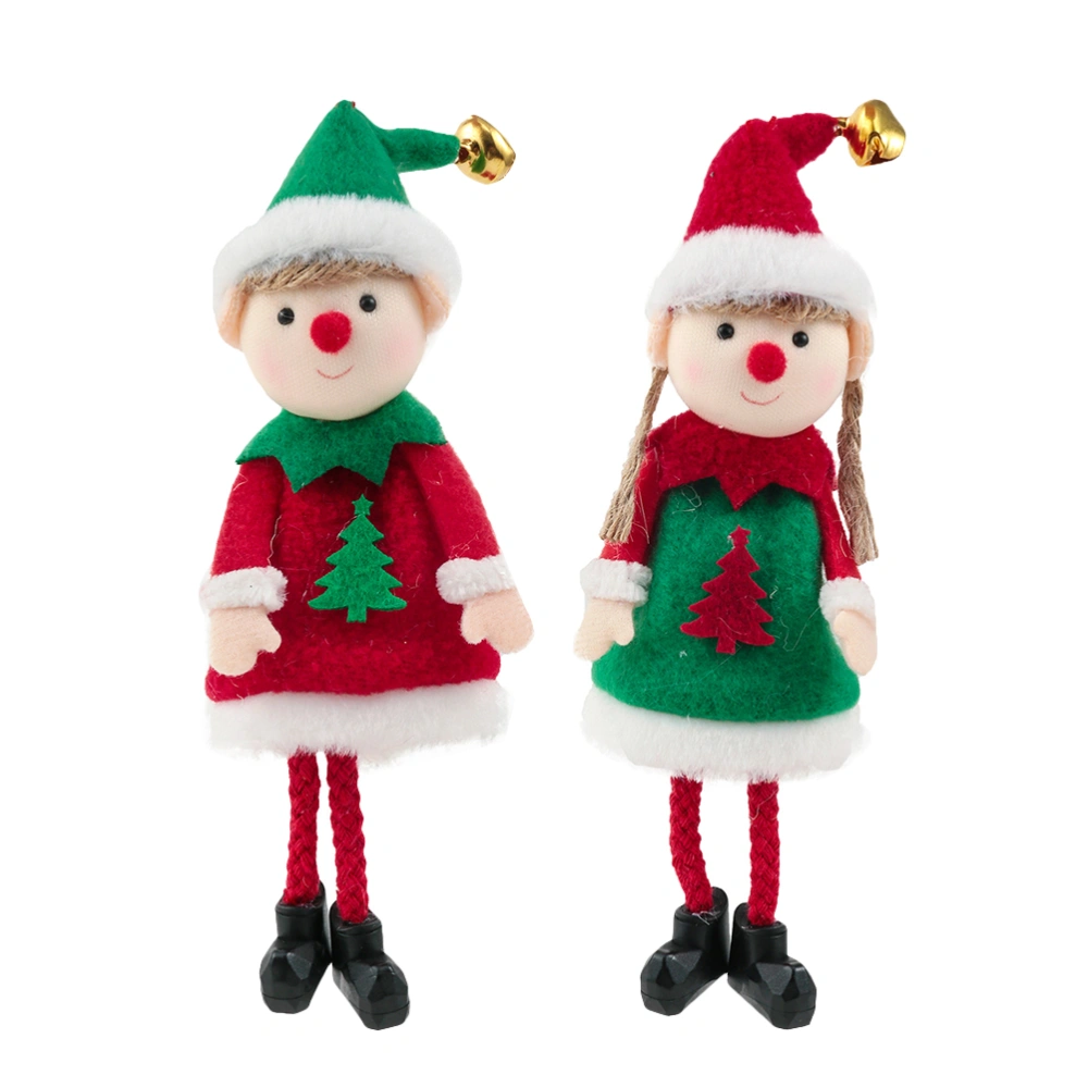 2PCS Xmas Elf Doll Pendant Creative Xmas Tree Doll Hanging Decoration