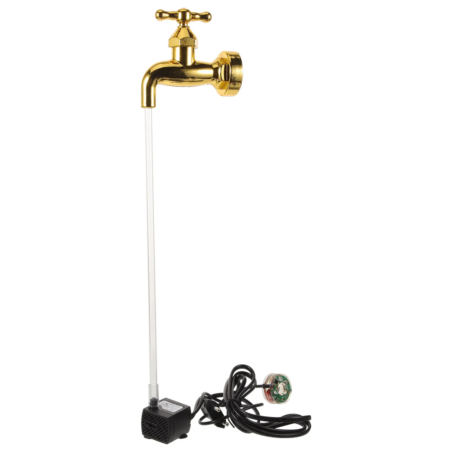 1 Set of Invisible Flowing Water Fountain Courtyard Art Decor Floating Tap Fountain Garden Decor (EU Plug)