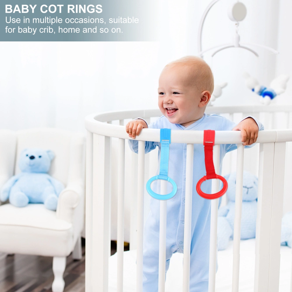 5pcs Infant Crib Pull Rings Baby Pull Rings Baby Bed Stand Up Rings Kids Walking Learning Tools