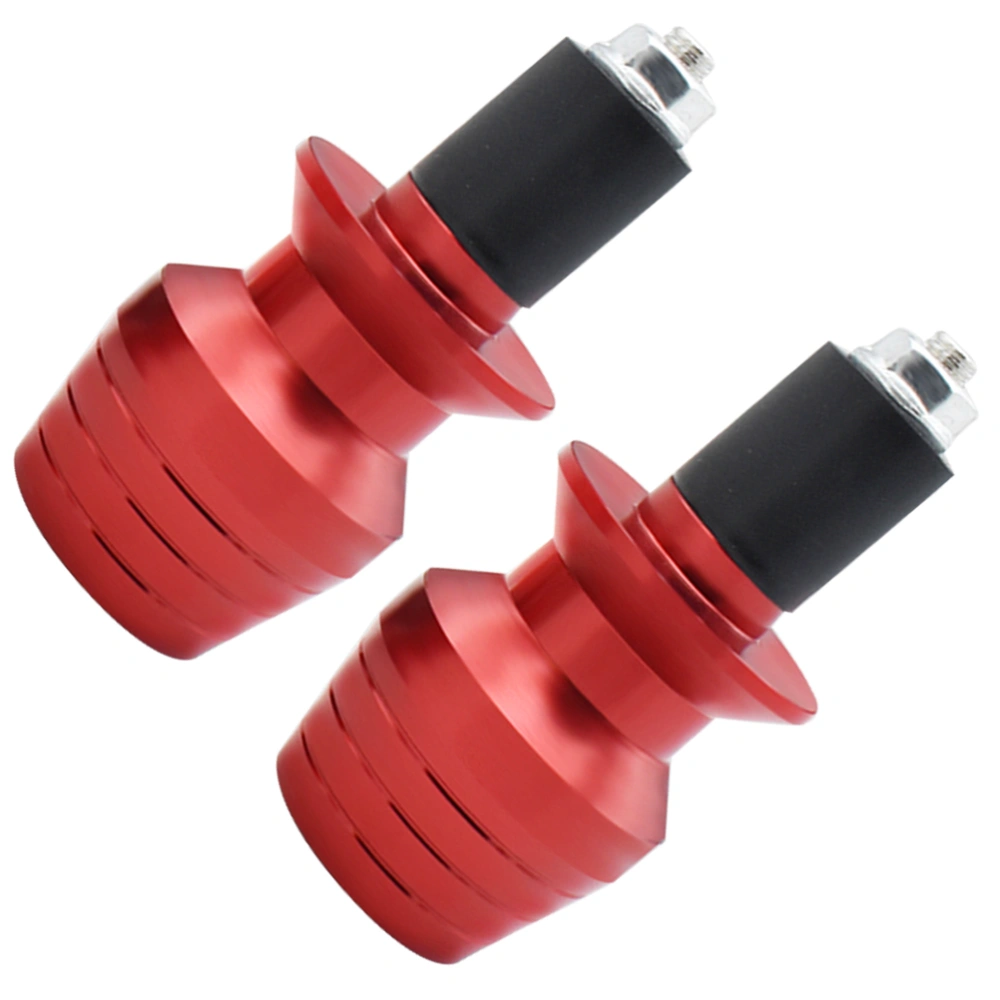 2 Pcs Universal Motorcycle Aluminum Handlebar Grip Ends Weights Handlebar Grips Anti Vibration Silder Plug Electric Vehicle Balancing Terminal Round Plug (Red)