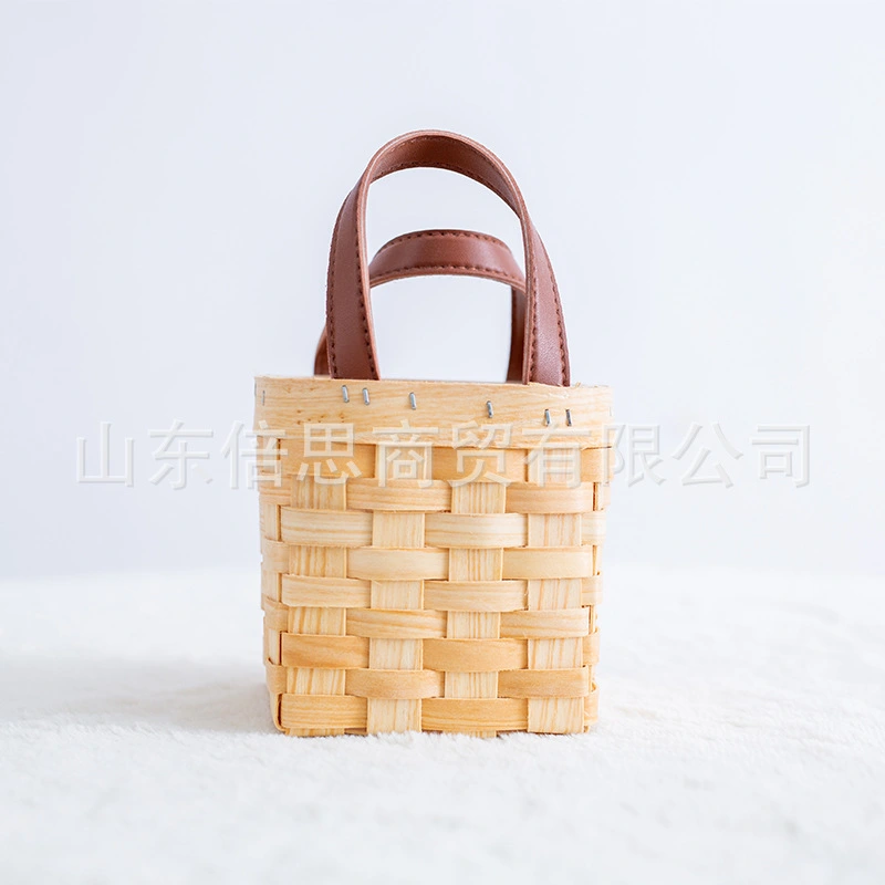 Woven Basket with Handle Small Basket Wedding Candy Gift Basket Flower Basket