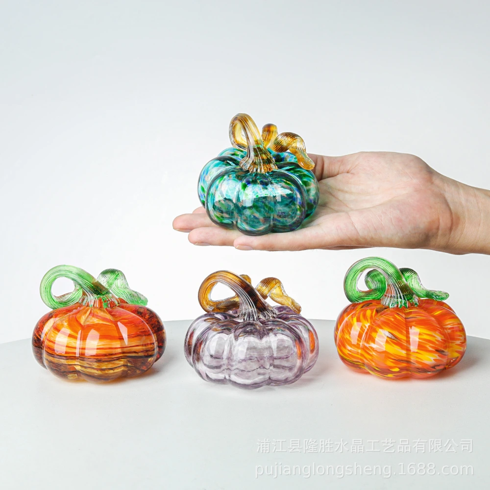 Crystal Pumpkin Figurine Halloween Table Accent Crystal Pumpkin Table Ornament