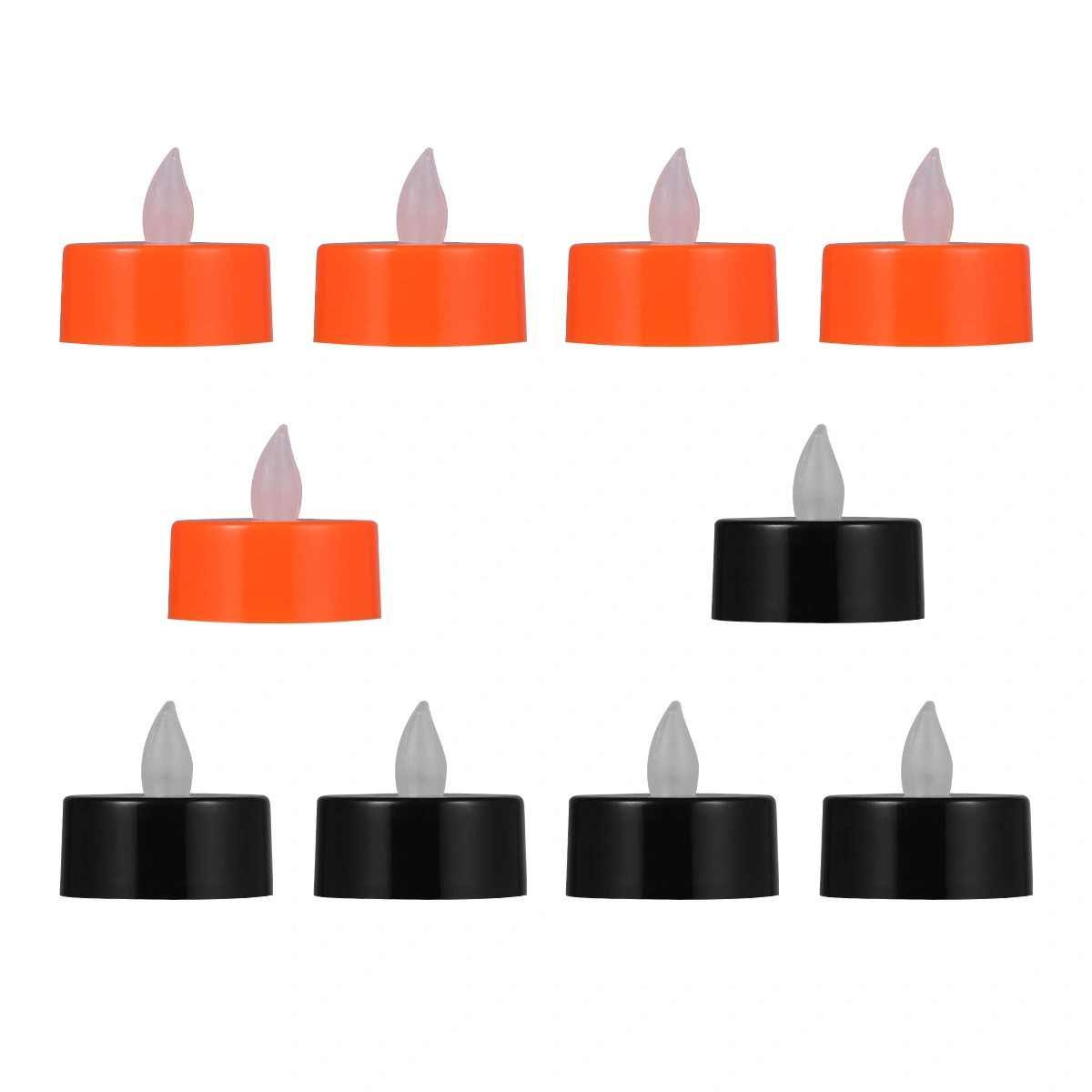 10Pcs Halloween LED Electronic Candle Lights Decorative Lamps (Black, Orange)