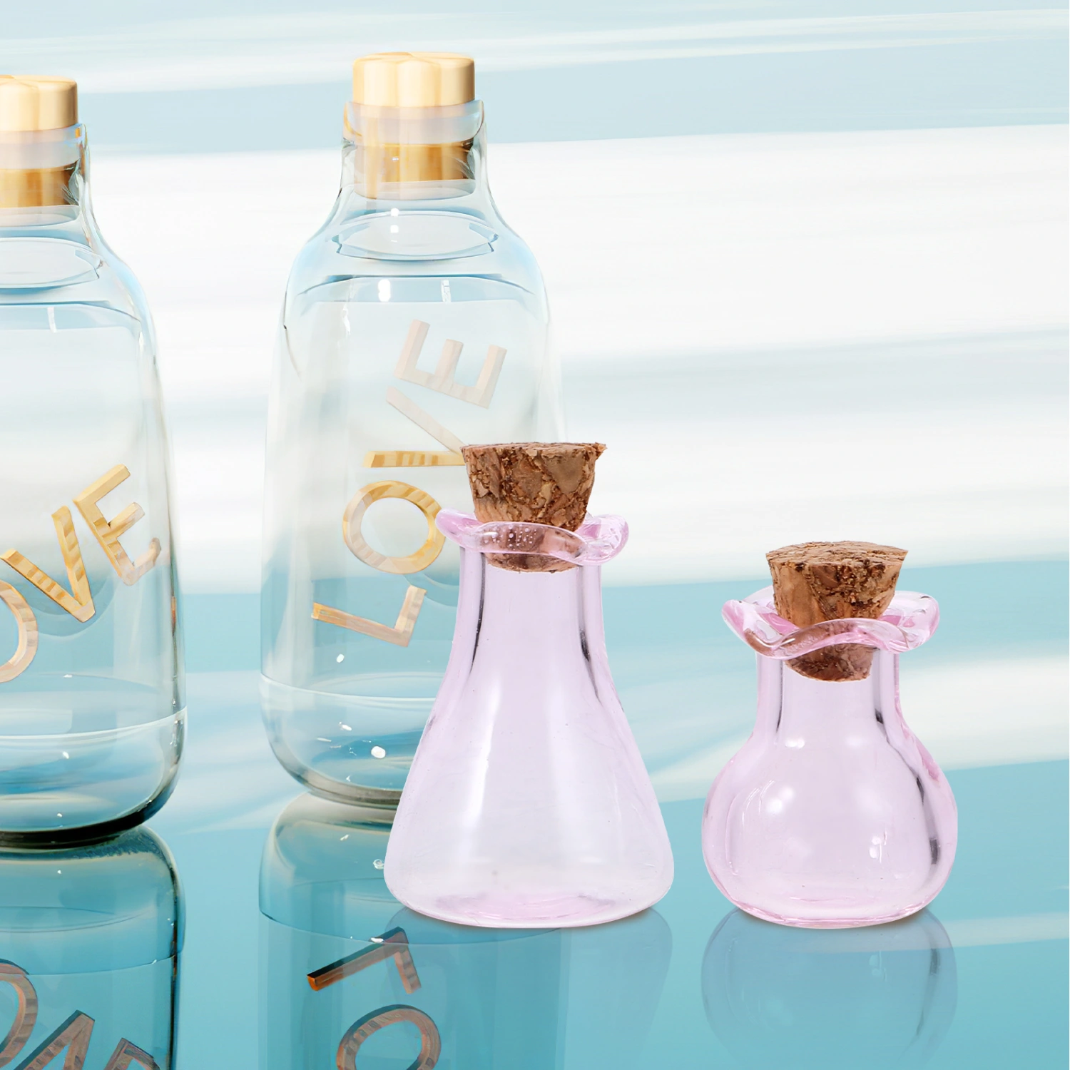 6pcs Mini Glass Bottles With Cork Mini Wishing Bottles Mini Vials Cute Wishing Glass Bottles