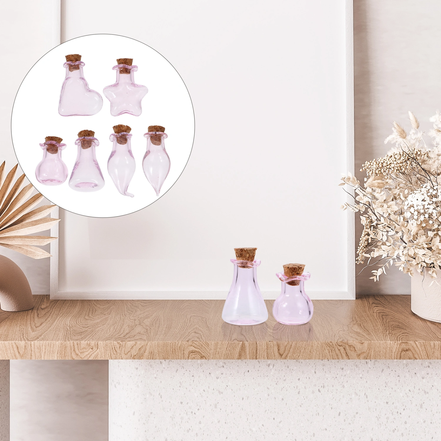 6pcs Mini Glass Bottles With Cork Mini Wishing Bottles Mini Vials Cute Wishing Glass Bottles