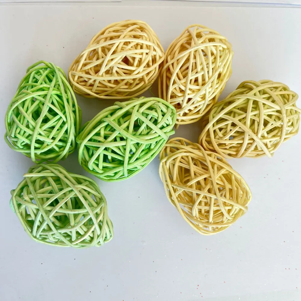 10pcs Easter Eggs Colorful Rattan Ball Easter Eggs Easter Egg Shaped Decorations Easter Gift