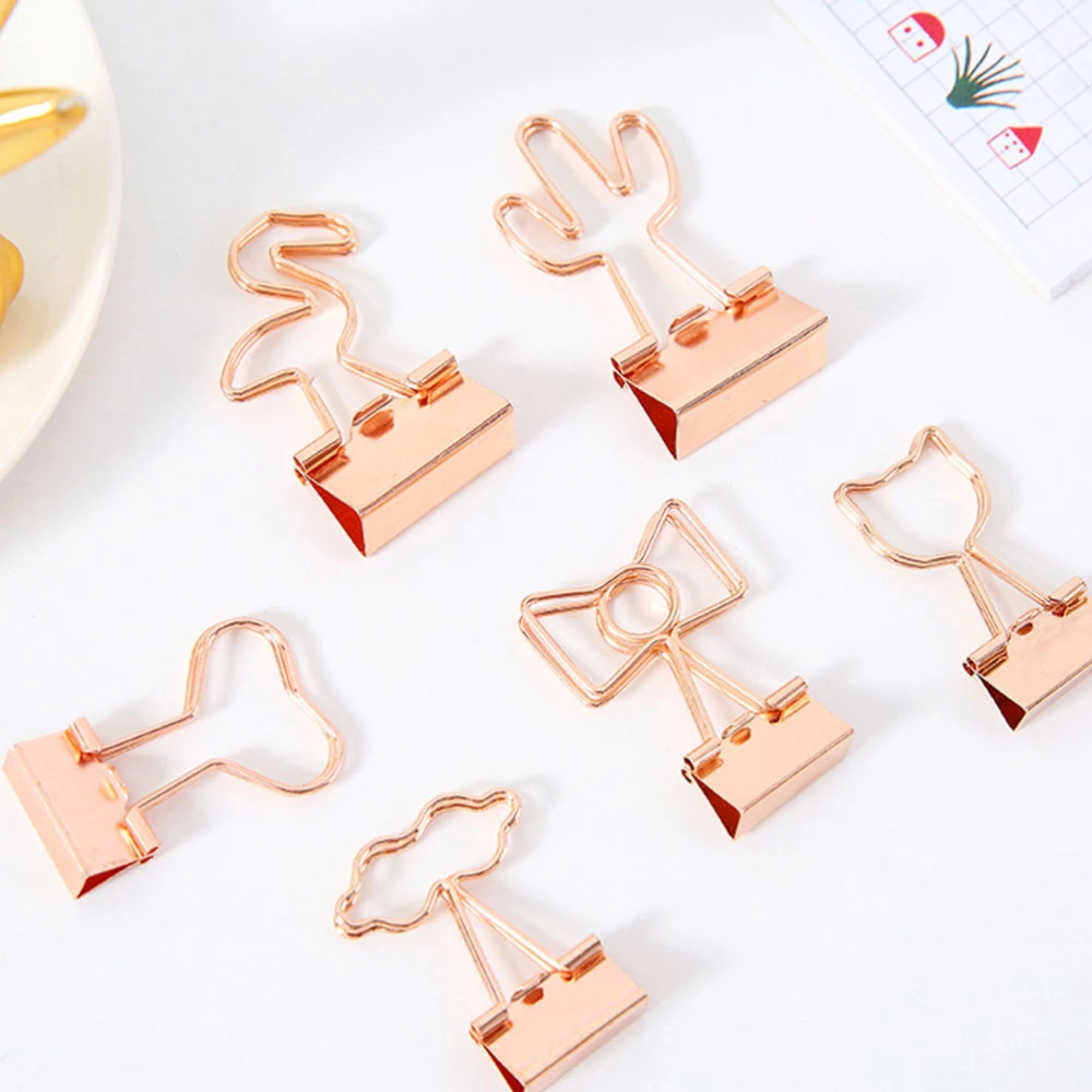 20Pcs Metal Binder Clips File Clips Heart Shaped Book Clamps Organizing Clamps