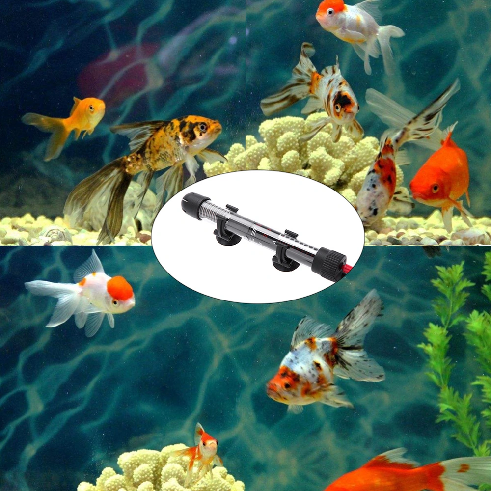 2Pc Professional Glass Submersible Aquarium Heater 100W with Thermometer with Patch Thermometer with US Plug