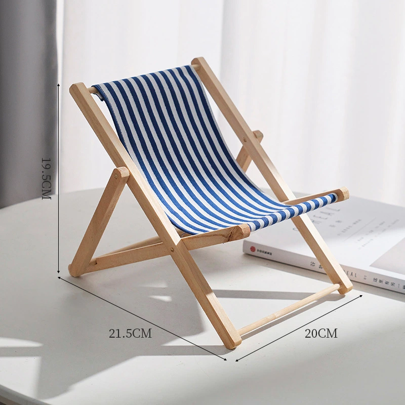 Beach Chair Mobile Phone Holder Tablet Bracket Wood Canvas Beach Chair Decor