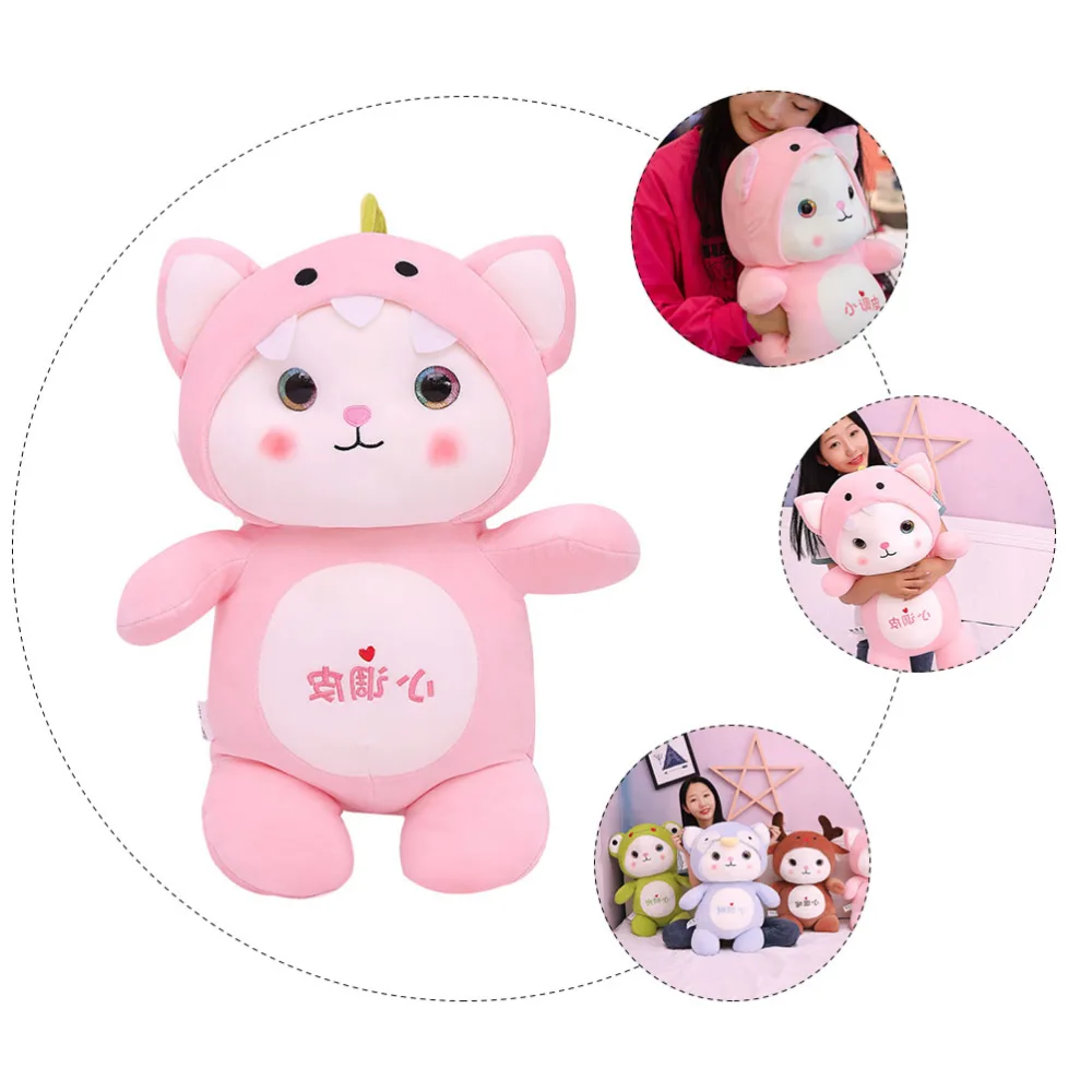 1pc Adorable Stuffed Animal Doll Kids Plush Toy Cartoon Cat Toy Soothing Toy