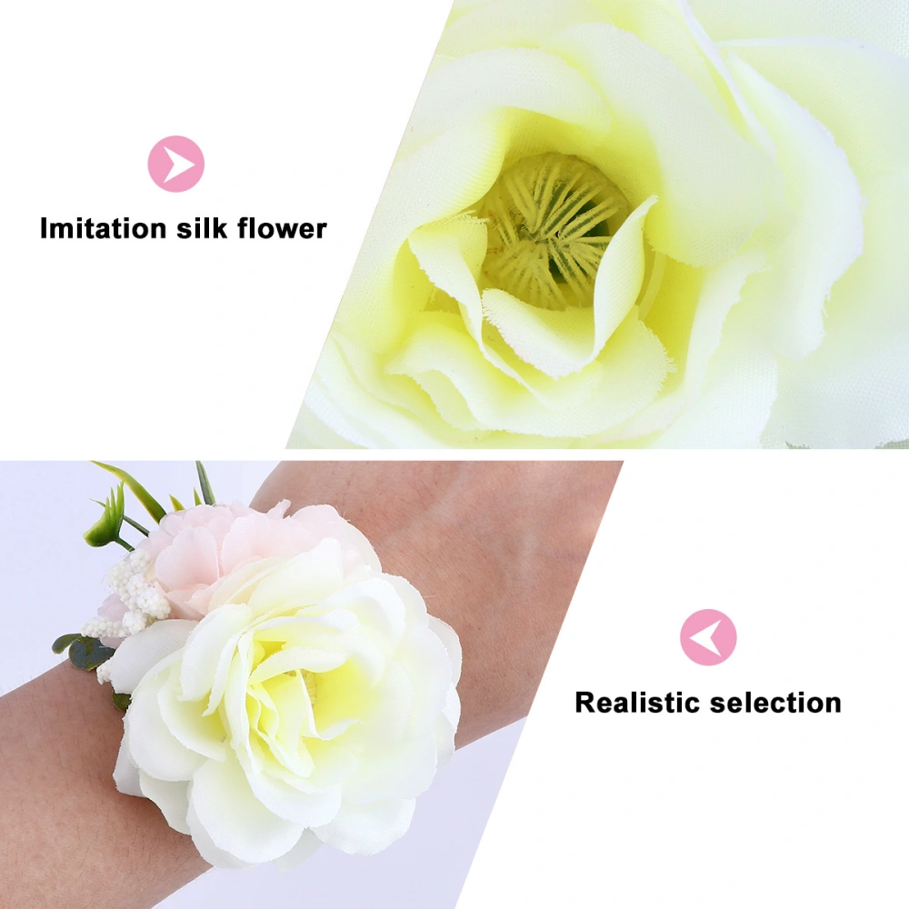 1Pc Opening Bracelet Wedding Bride Bridesmaid Wrist Flower Wristband