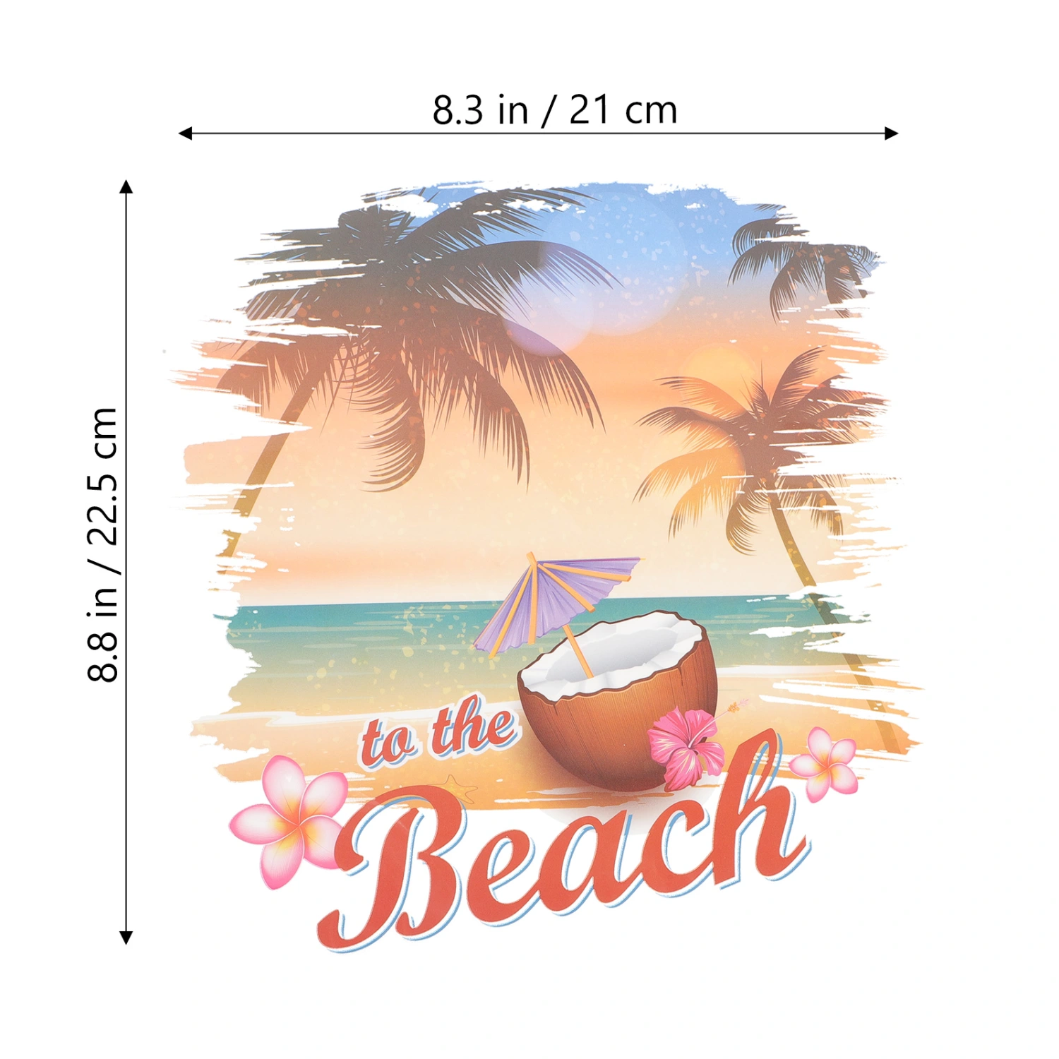2pcs Summer Theme Iron On Transfers T-shirts Clothing Heat Transfer Patches Decals