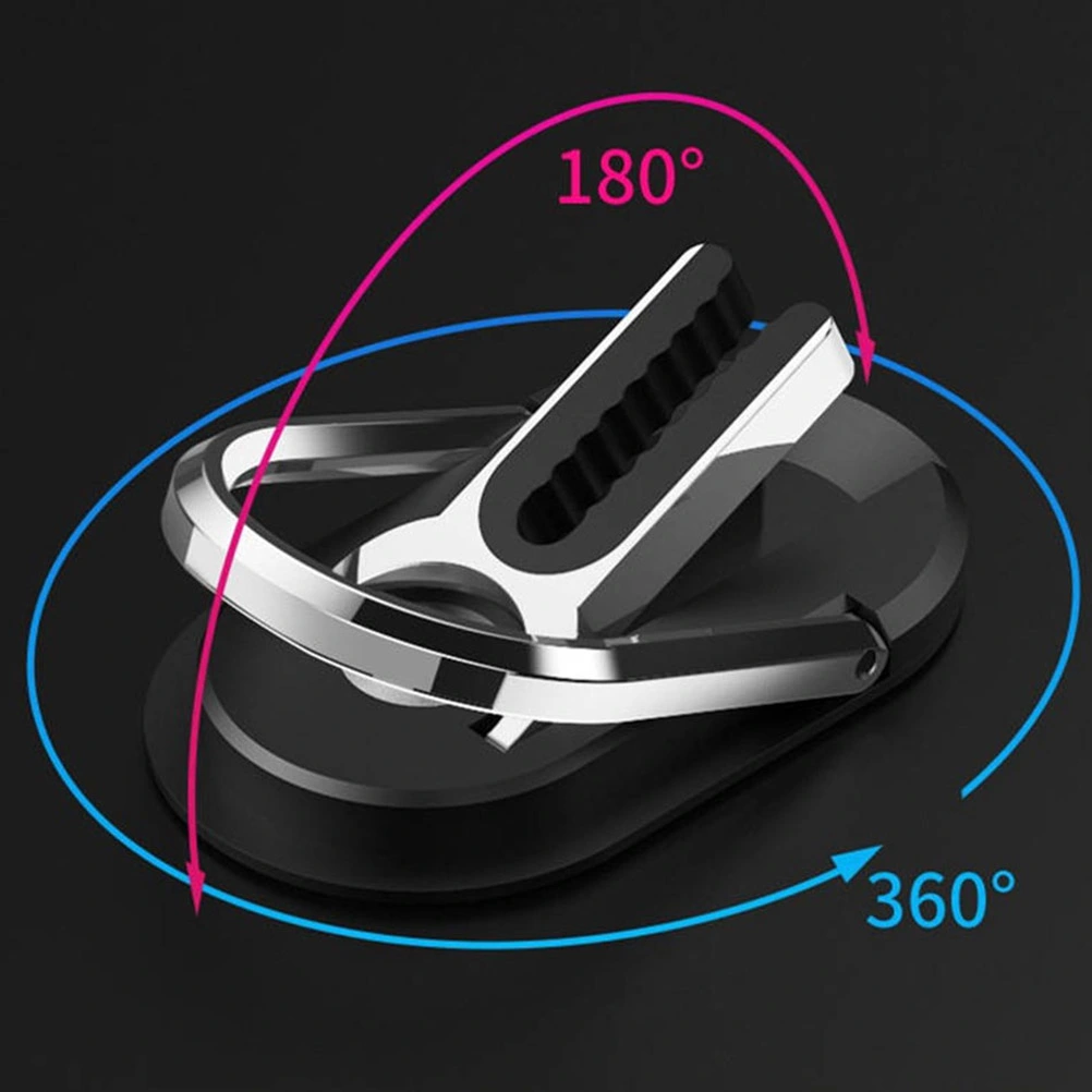 Creative Oval Car Phone Holder Air Vent Universal Phone Ring Navigation Mount (Black)