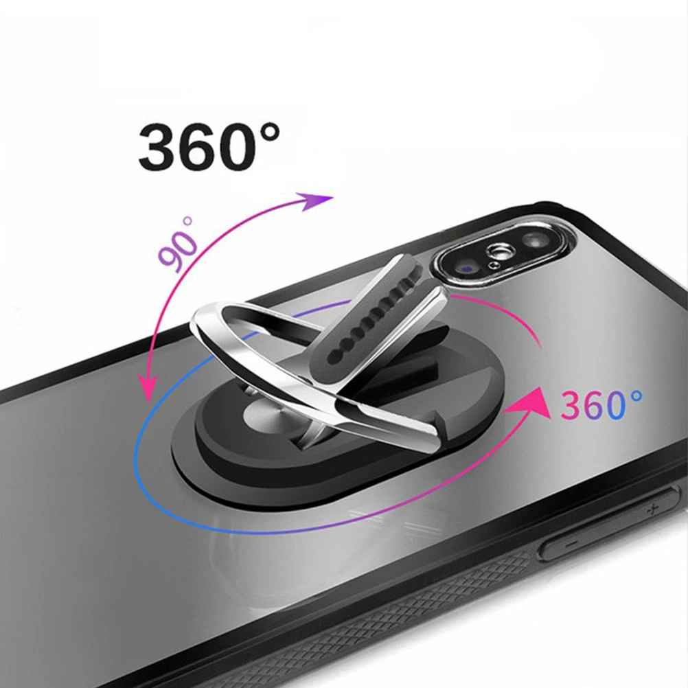 Creative Oval Car Phone Holder Air Vent Universal Phone Ring Navigation Mount (Black)