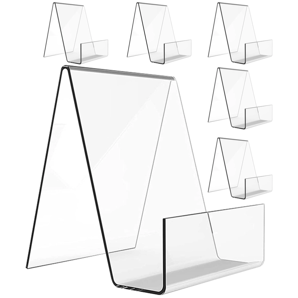 6Pcs Acrylic Book Stands Book Display Racks Acrylic Calendar Brackets Table Display Stands