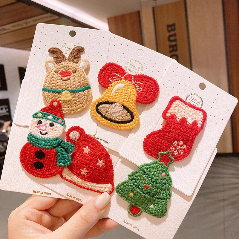 12 pcs Christmas Hair Clips Knitted Hat Clips Cute Hair Clips Decorative Hair Clips for Girl