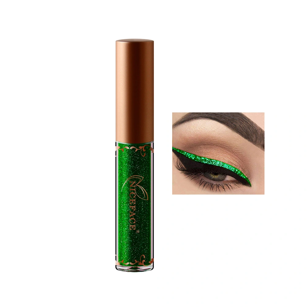 Women Metallic Liquid Eyeliner Shiny Shadow Bright Pearlescent Glitter Diamond High Liquid Eyeliner Makeup Cosmetic(8#)