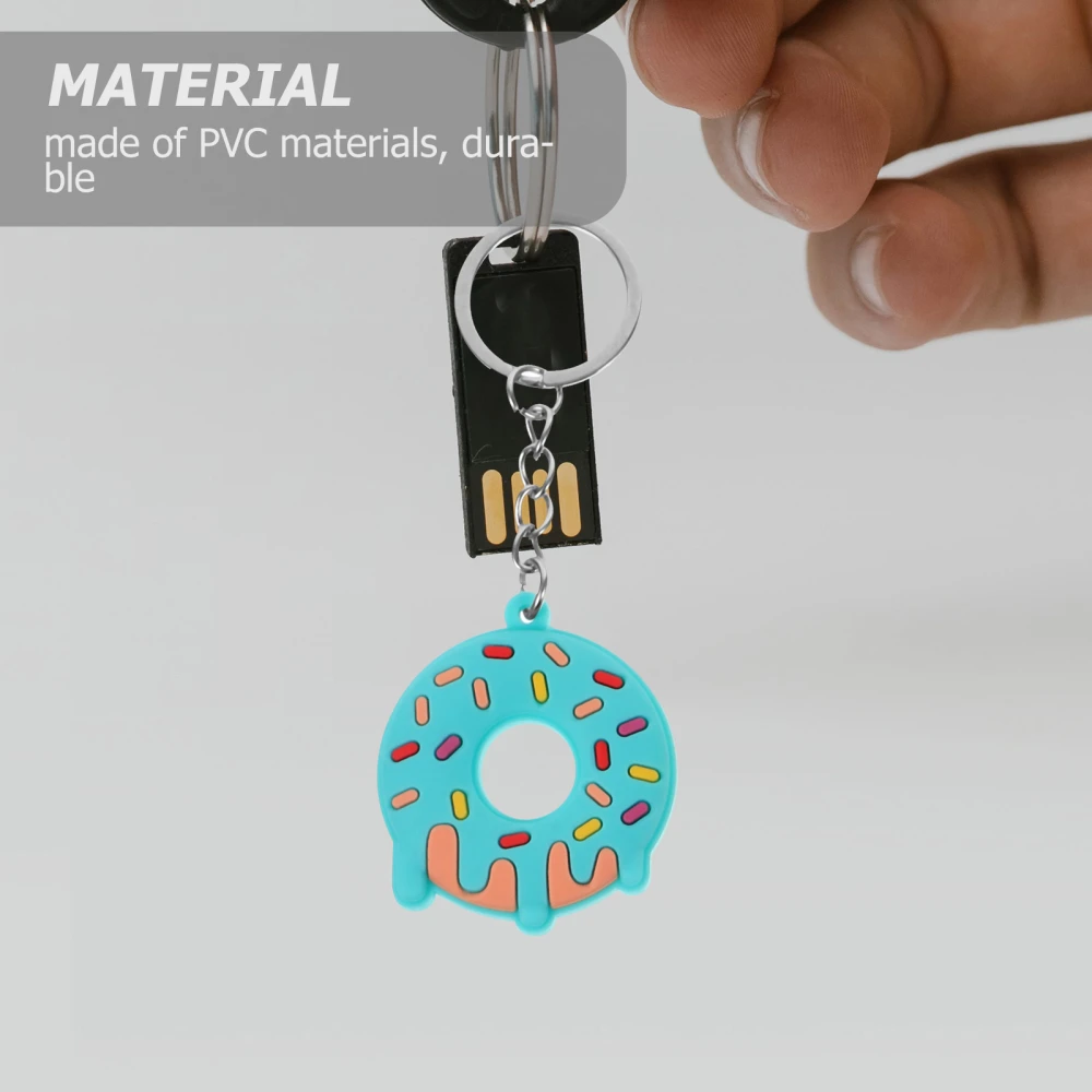 6pcs Simulation Doughnut Keychain Bag Hanging Charm Doughnut Design Pendant