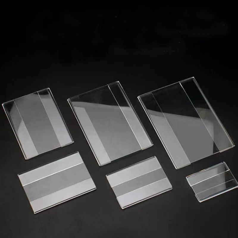 6Pcs Acrylic Sign Holder Supermarket Merchandise Sign Display Holder Label Holder for Shopping Mall