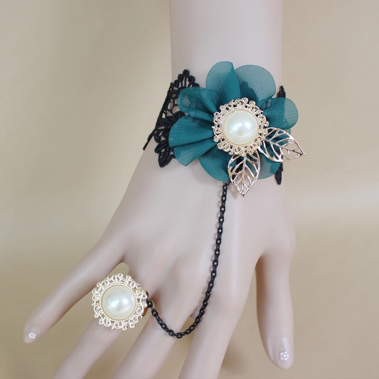 Lace Bracelet Ring Bracelet Flower Charm Bracelet Flower Finger Ring Bracelet